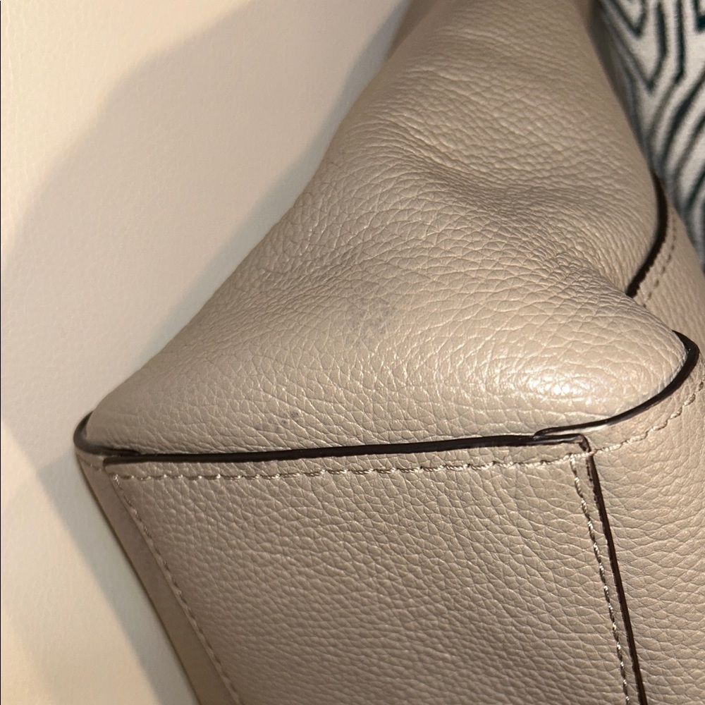 Coach Gray Leather Tote with Chain Handles EUC - Picture 5 of 13